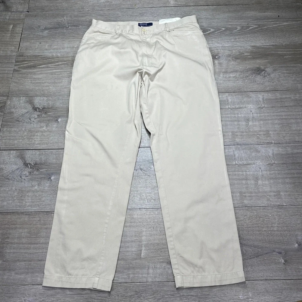 Polo Ralph Lauren Pants Mens‎ 38x32 Khaki Chino Classic Fit Beige 100% Cotton